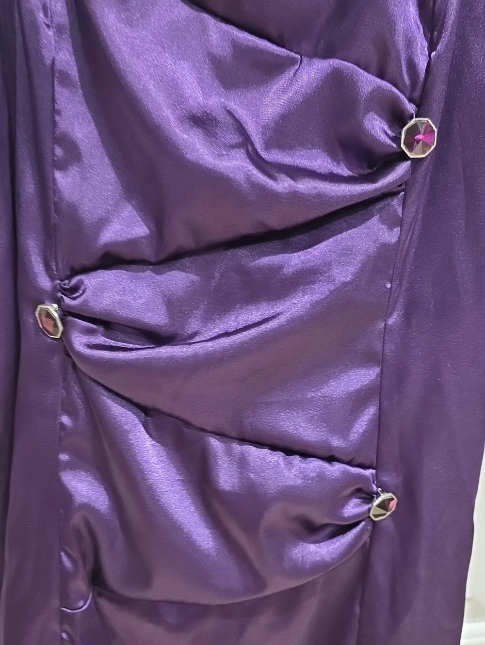 Let’s Satin NWT Purple Slip  Dress Size M Made In USA - Picture 4 of 10